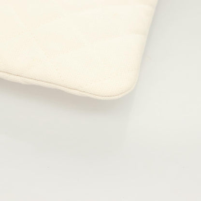 Chanel Coco Cuba Pouch Printed Quilted Canvas, WHITE, CANVAS, Clutche & pouche