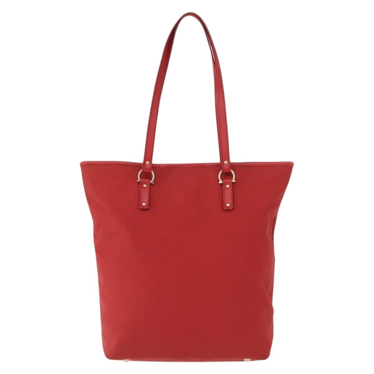 Salvatore Ferragamo Gancini handbag Nylon, RED, NYLON, Handbag