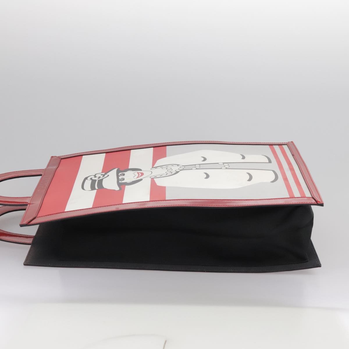 Chanel Vintage Portrait Tote Printed Leather and Quilted Patent, Red, Leather, Tote Bag