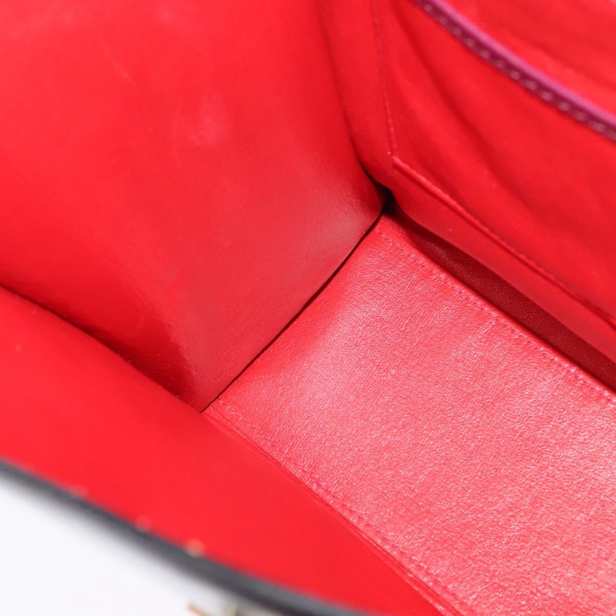 Celine Circle Logo Handbag Leather, PURPLE, LEATHER, Handbag