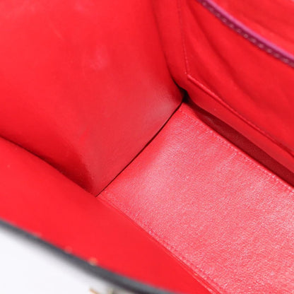 Celine Circle Logo Handbag Leather, PURPLE, LEATHER, Handbag