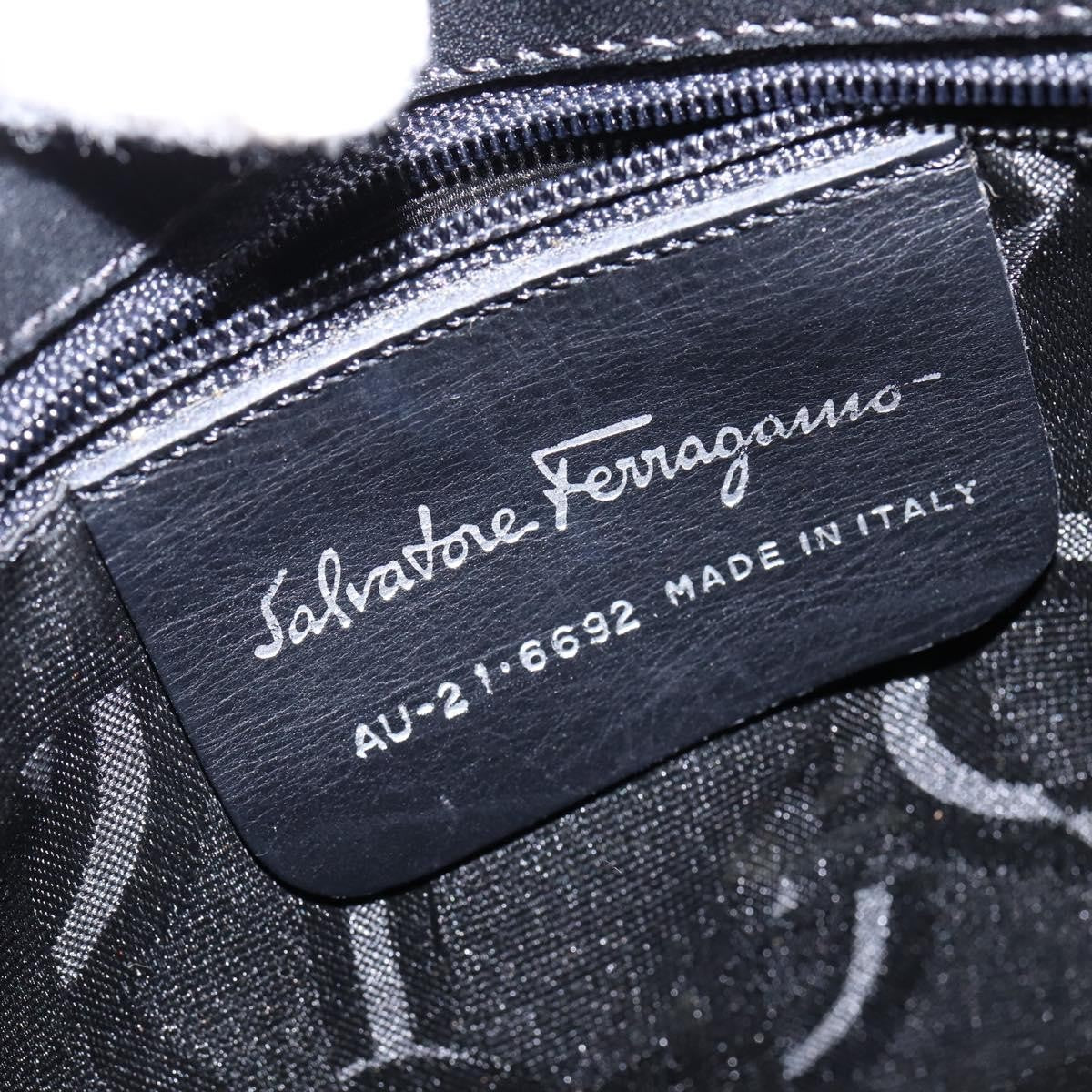 Salvatore Ferragamo Vala Shoulder Bag Canvas, BLACK, CANVAS, Shoulder bag