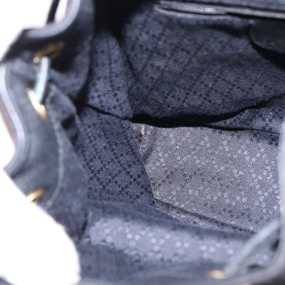 Gucci Vintage Bamboo Backpack Suede, BLACK, SUEDE, Backpack