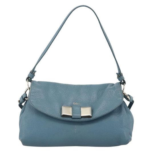 Chloe Lily Handbag Leather, Blue, Leather, Handbag
