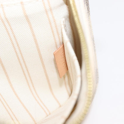 Louis Vuitton Neverfull Pochette Damier, WHITE, CANVAS, Clutche & pouche