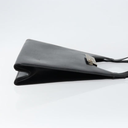 Salvatore Ferragamo Gancini Shoulder Bag Leather, BLACK, LEATHER, Shoulder bag