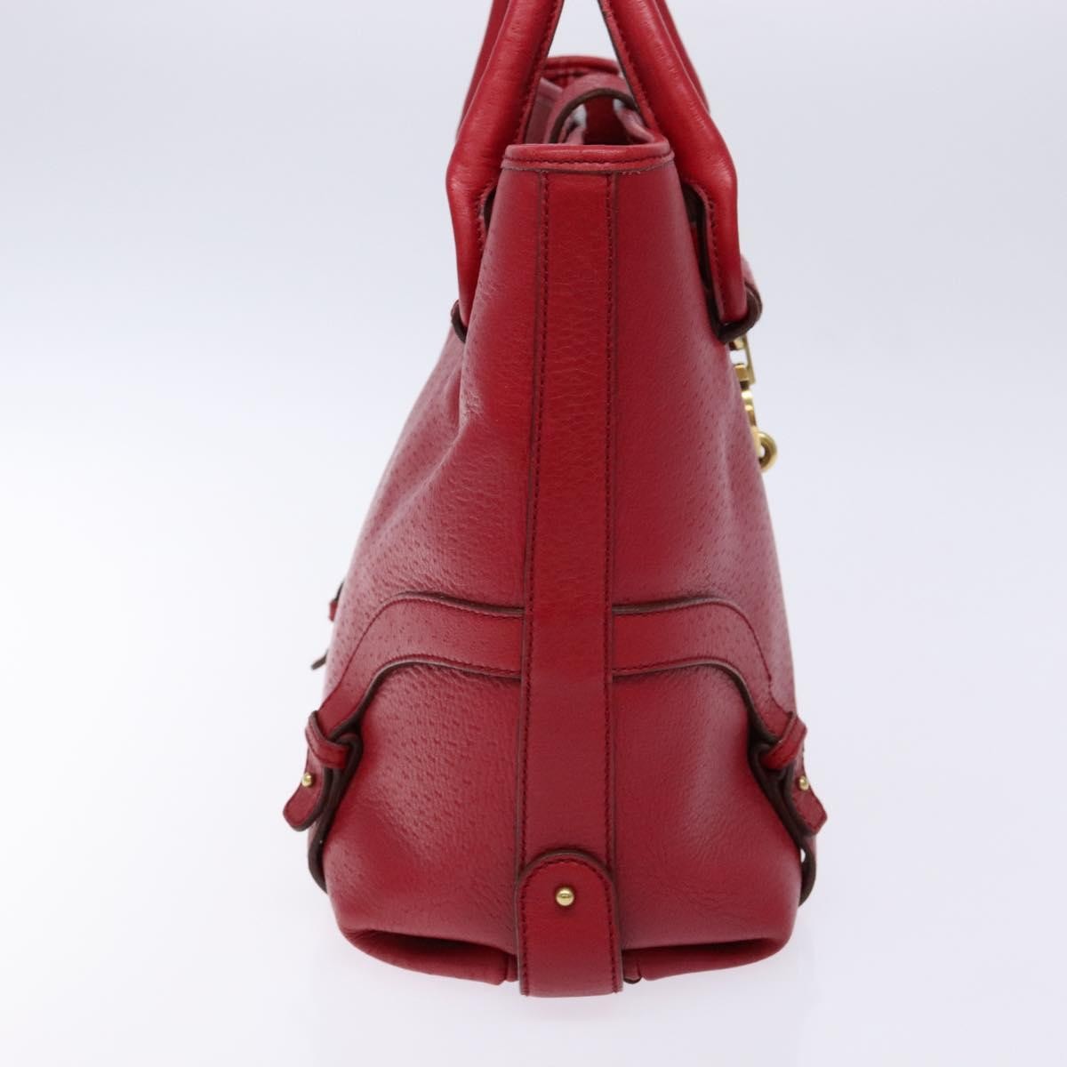 Salvatore Ferragamo Gancini handbag Leather, RED, LEATHER, Handbag
