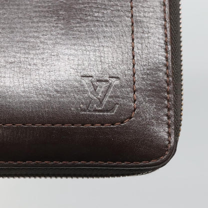 Louis Vuitton Utah Zippy Organizer Leather, BROWN, LEATHER, Wallets