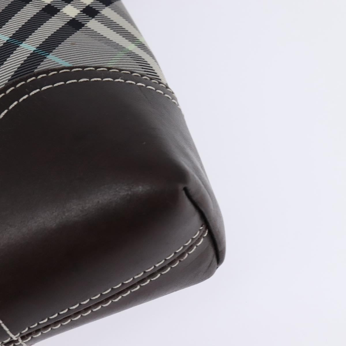 Burberry Nova Check Blue Label Canvas, Gray, Nylon, Shoulder Bag