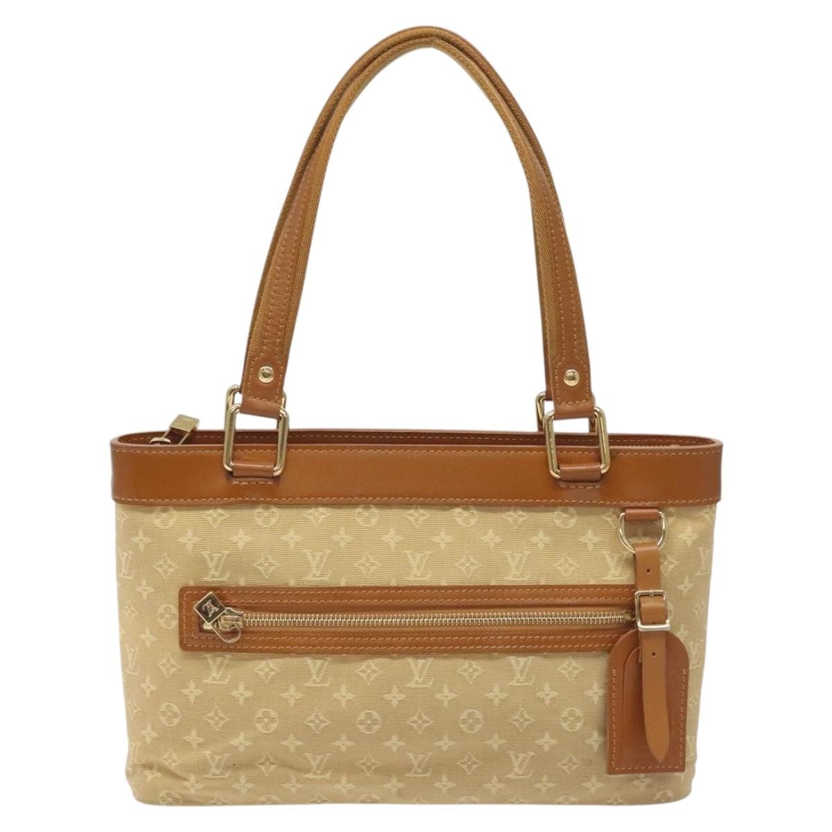Louis Vuitton Lucille Handbag Mini Lin, BEIGE, CANVAS, Handbag