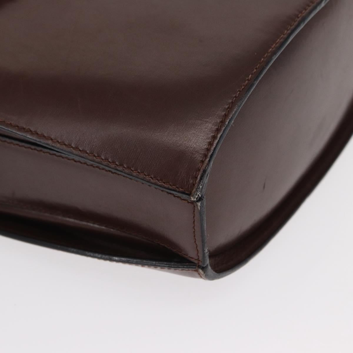 Celine Circle Logo Shoulder Bag Leather, BROWN, LEATHER, Shoulder bag