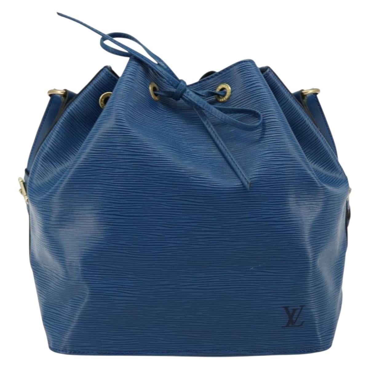 Louis Vuitton Petit Noe Handbag Epi Leather, Blue, Leather, Shoulder Bag
