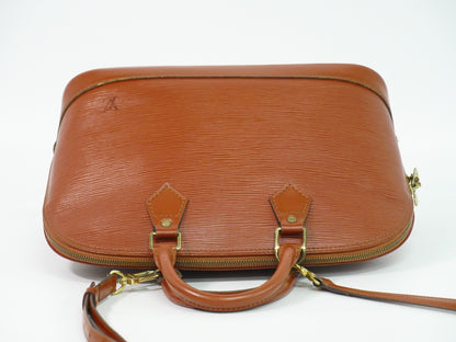 Louis Vuitton Alma Handbag Epi Leather, BROWN, LEATHER, Handbag