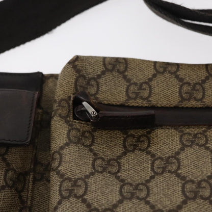 Gucci Vintage Double Belt Bag GG Canvas with Leather, BEIGE, CANVAS, Clutche & pouche