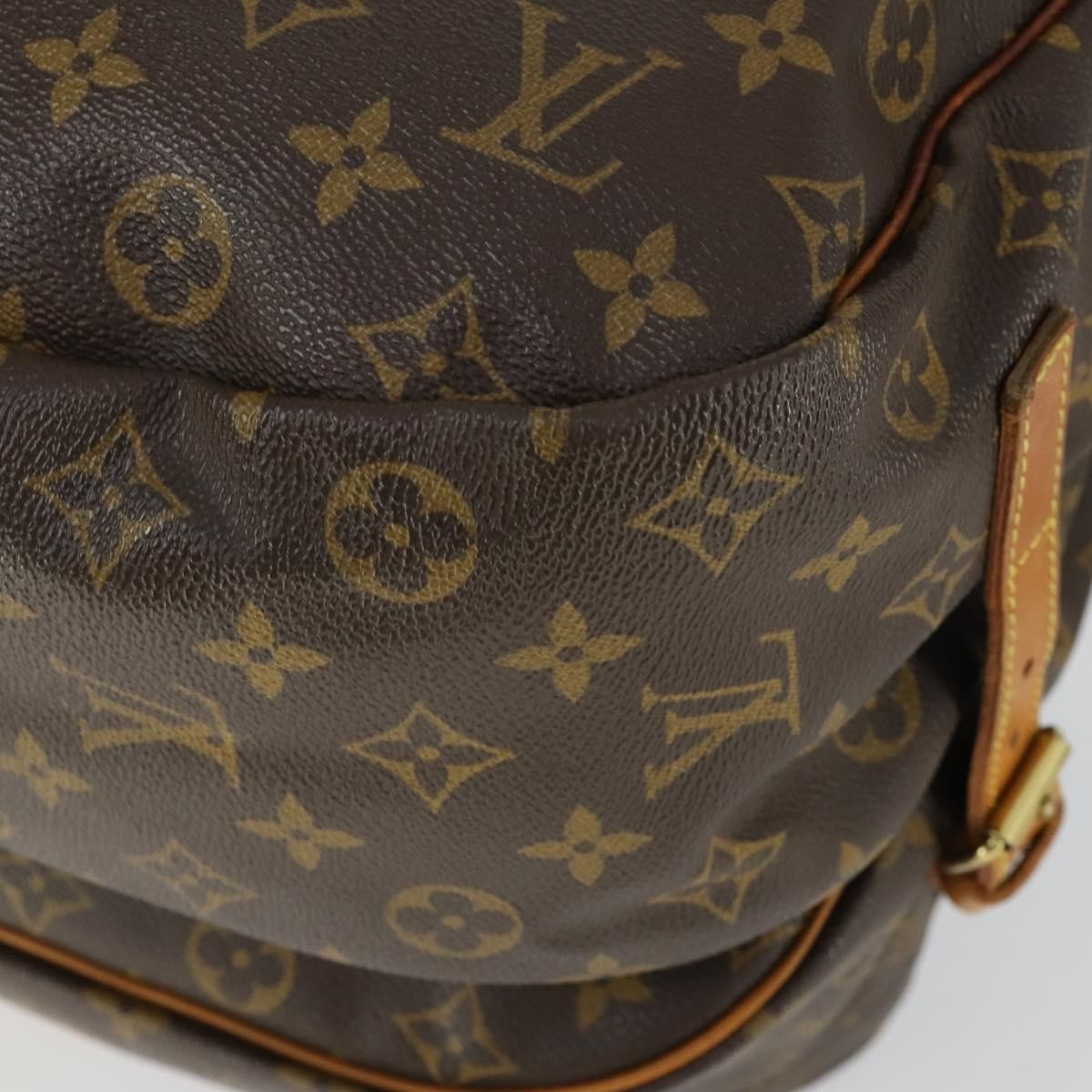 Louis Vuitton Saumur Handbag Monogram Canvas, BROWN, CANVAS, Shoulder bag