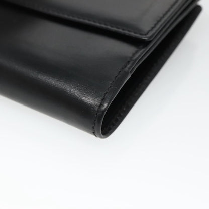Celine Circle Logo Compact Wallet Leather, BLACK, LEATHER, Wallets