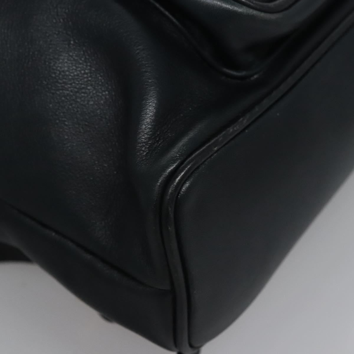 Gucci Vintage Bamboo Backpack Leather, Black, Leather, Backpack