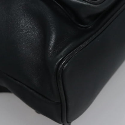 Gucci Vintage Bamboo Backpack Leather, Black, Leather, Backpack
