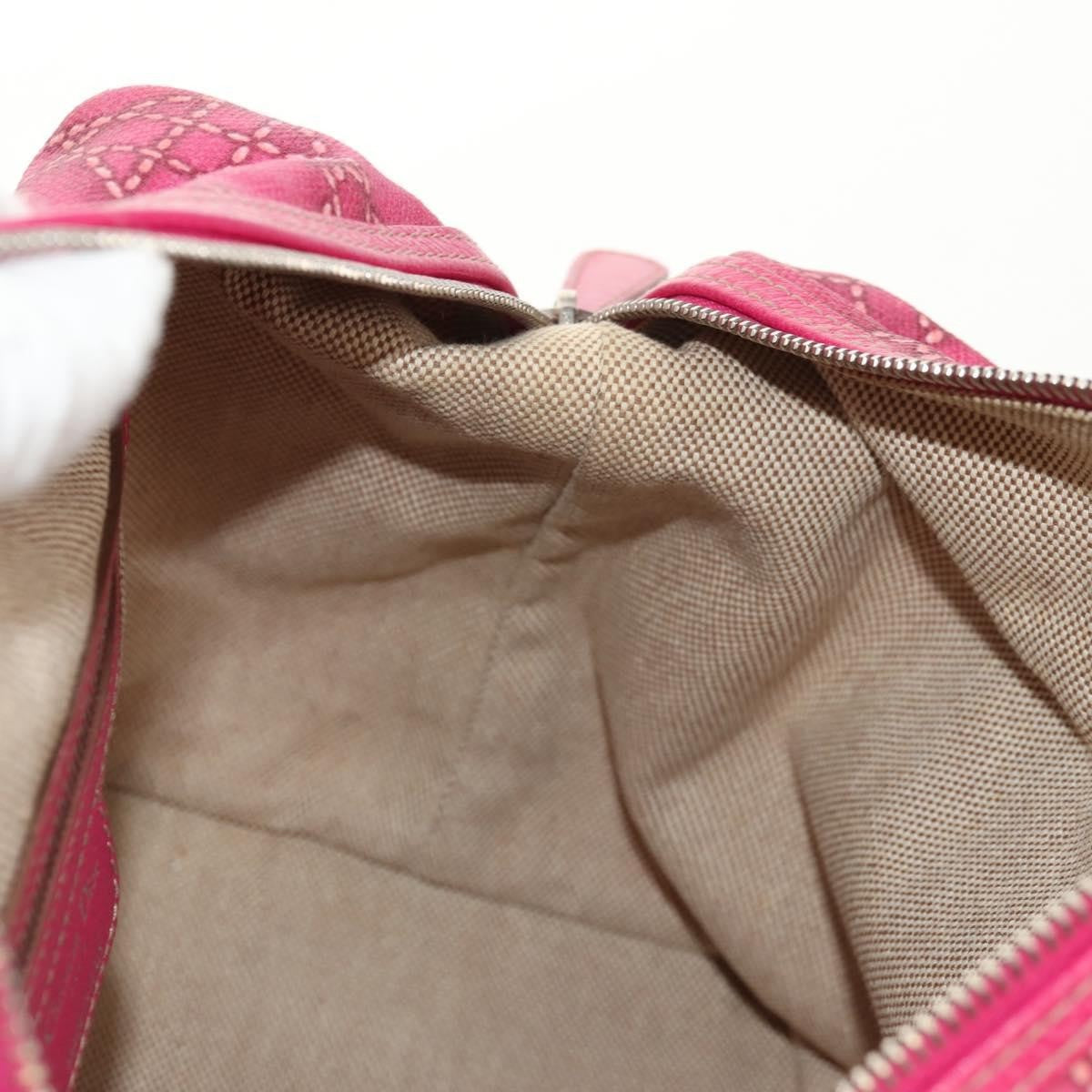 Christian Dior Cannage Handbag Canvas, PINK, CANVAS, Handbag