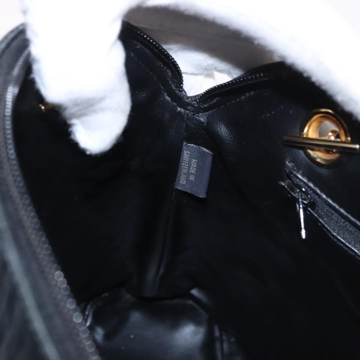 Bally Vintage Chain Shoulder Bag Quilted Leather, Black, Leather, Shoulder Bag