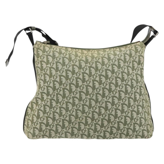 Christian Dior Vintage Trotter Shoulder Bag Canvas, GREEN, CANVAS, Shoulder bag