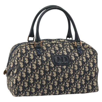 Christian Dior Vintage Trotter Boston Bag Diorissimo Canvas, NAVY, CANVAS, Handbag