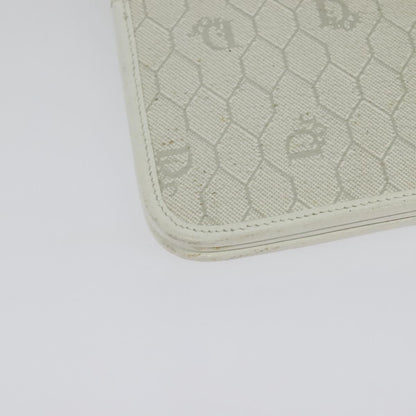 Christian Dior Vintage Honeycomb chain Canvas, WHITE, CANVAS, Handbag