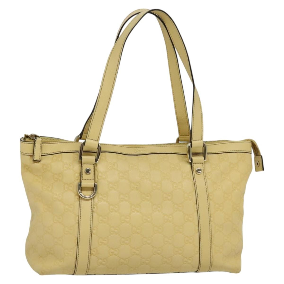 Gucci Abbey Zip Tote Guccissima, YELLOW, CANVAS, Tote bag