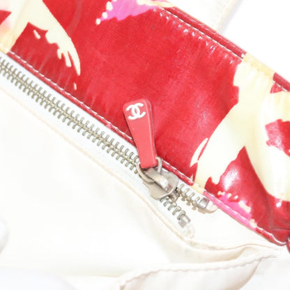 Chanel Vintage Floral Tote Patent leather, RED, PATENT_LEATHER, Tote bag