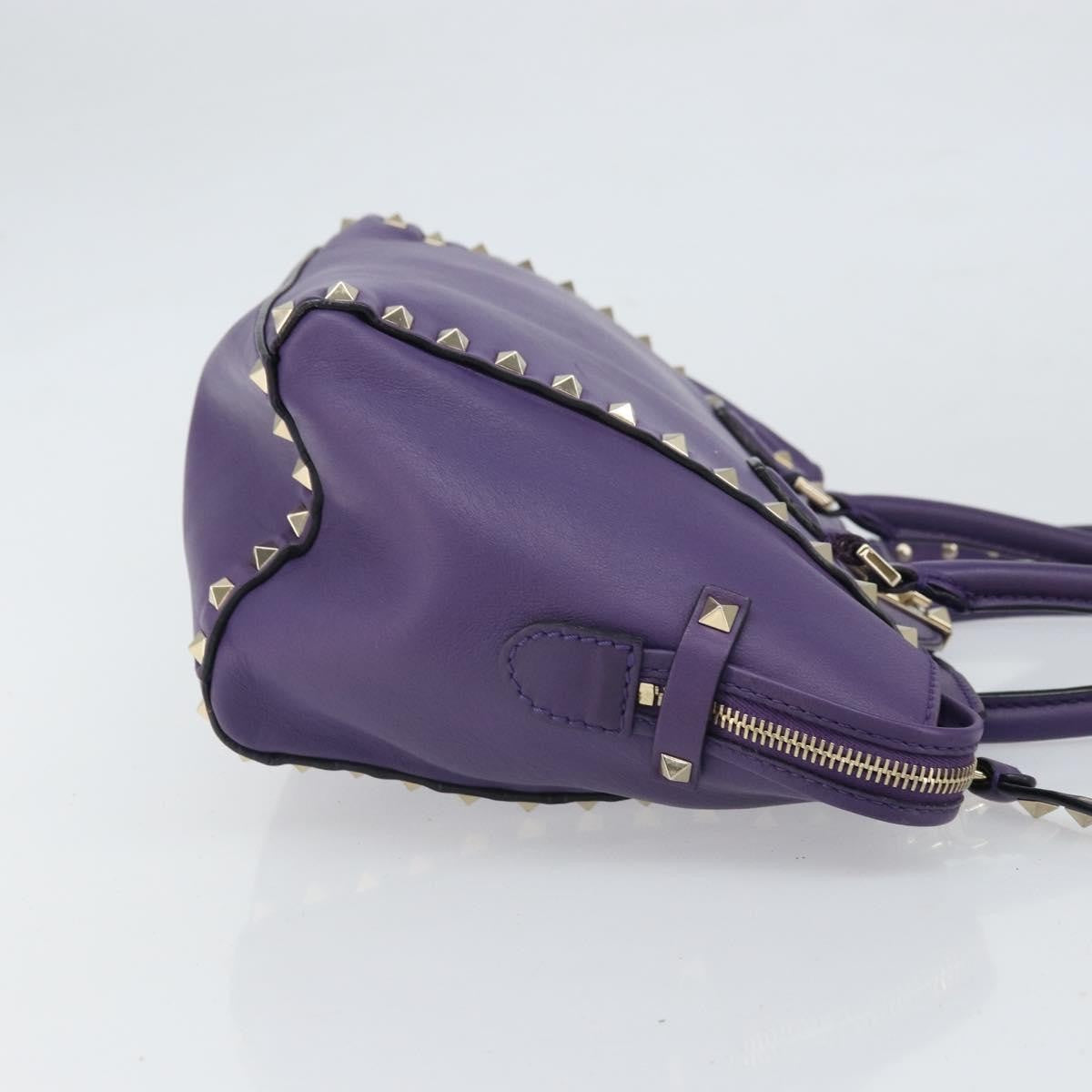 Valentino Garavani Rockstud Tote Rigid Leather, PURPLE, LEATHER, Tote bag