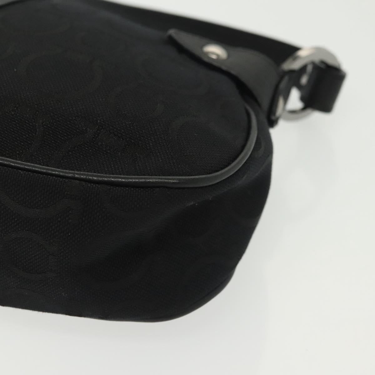Salvatore Ferragamo Gancini handbag Canvas, BLACK, CANVAS, Handbag