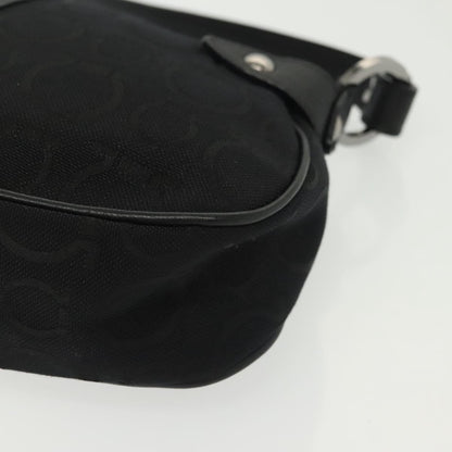 Salvatore Ferragamo Gancini handbag Canvas, BLACK, CANVAS, Handbag