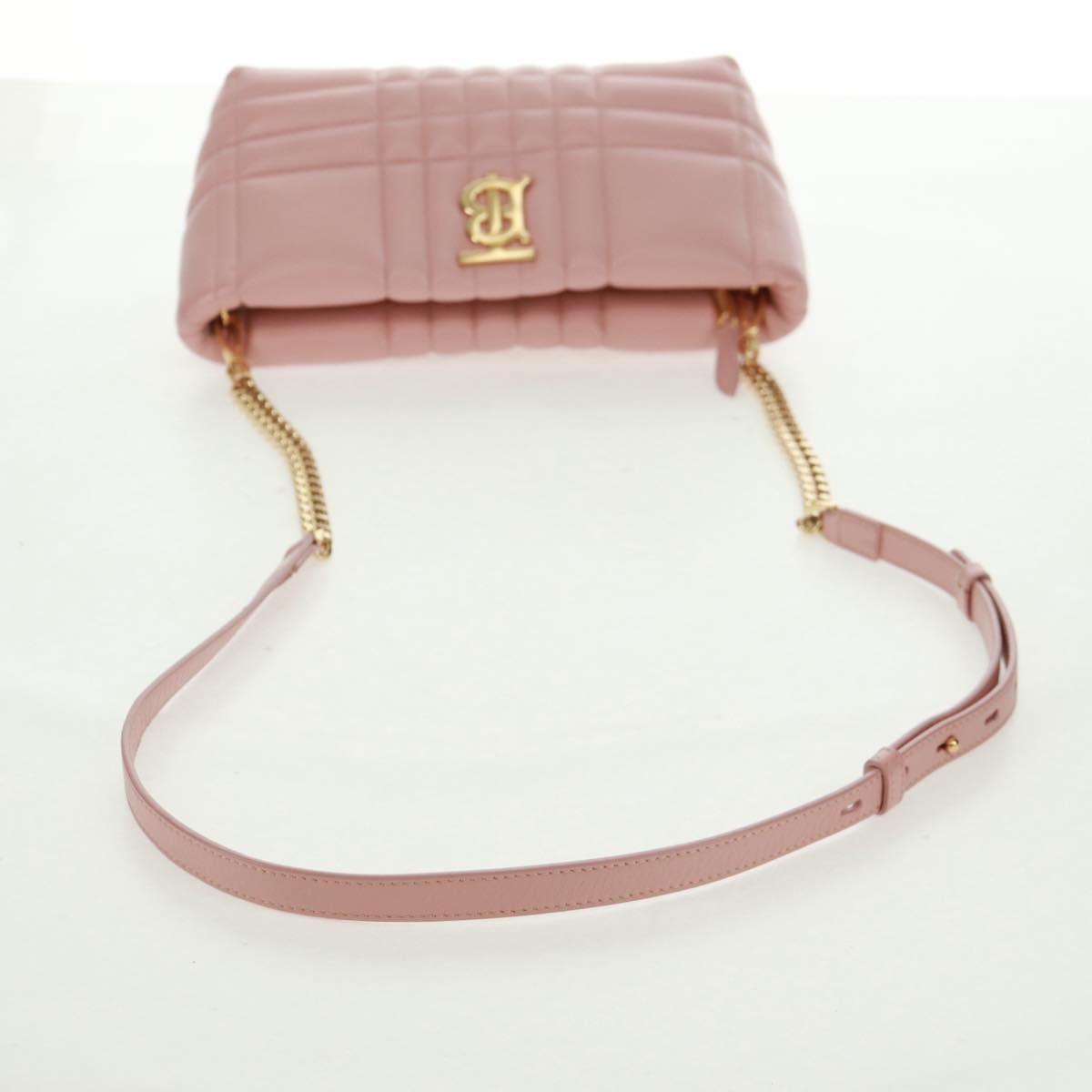 Burberry Lola Zip Shoulder Bag Quilted Leather, PINK, LEATHER, Shoulder bag