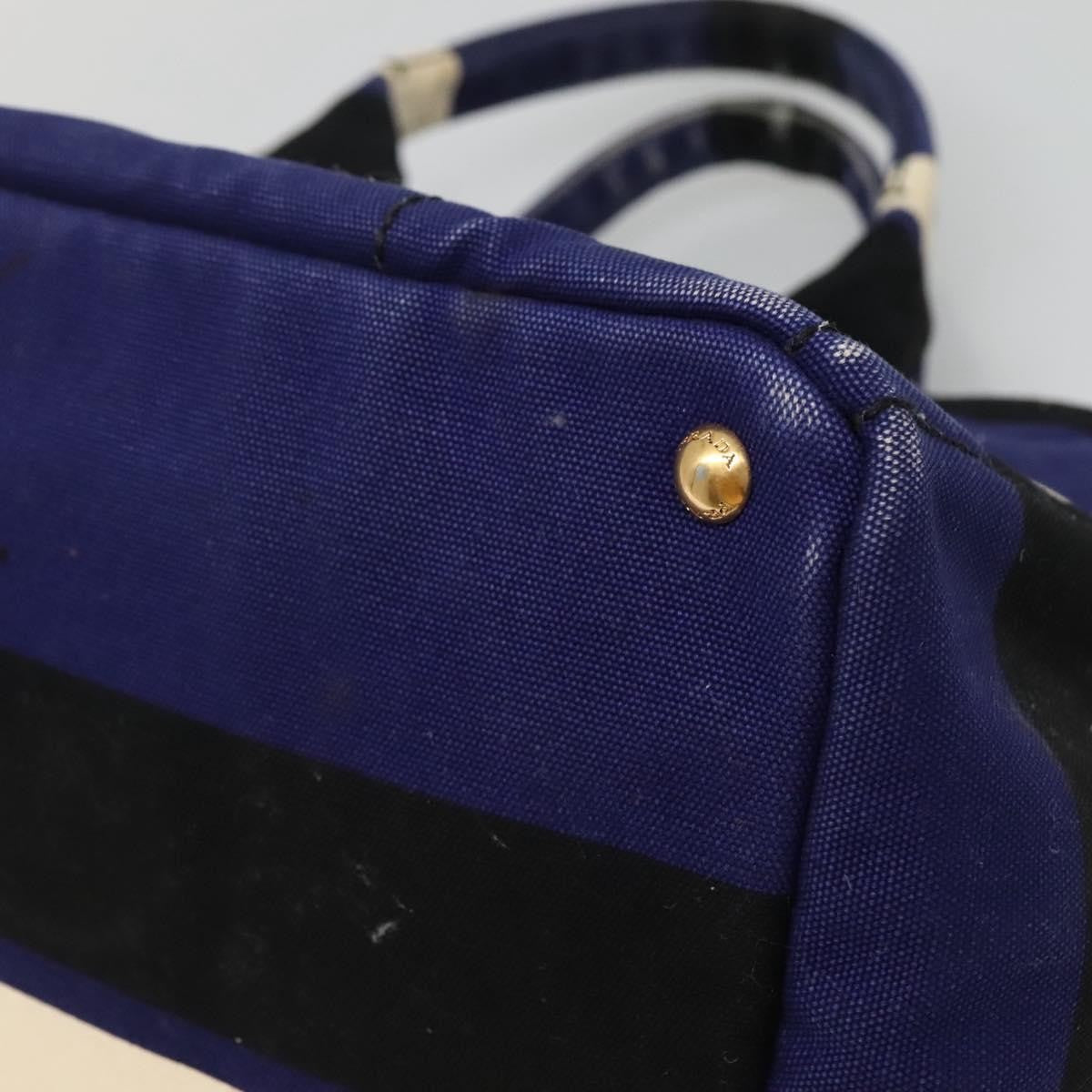 Prada Canapa Open Tote Canvas, BLUE, CANVAS, Tote bag