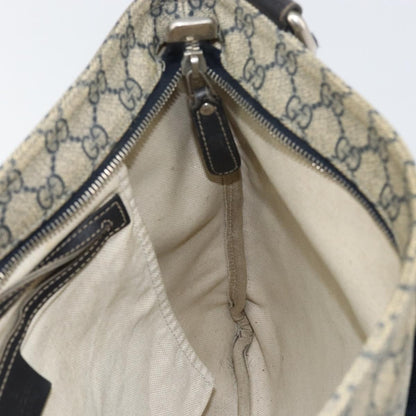 Gucci Zip Top Messenger Bag GG Coated Canvas, NAVY, PVC, Shoulder bag