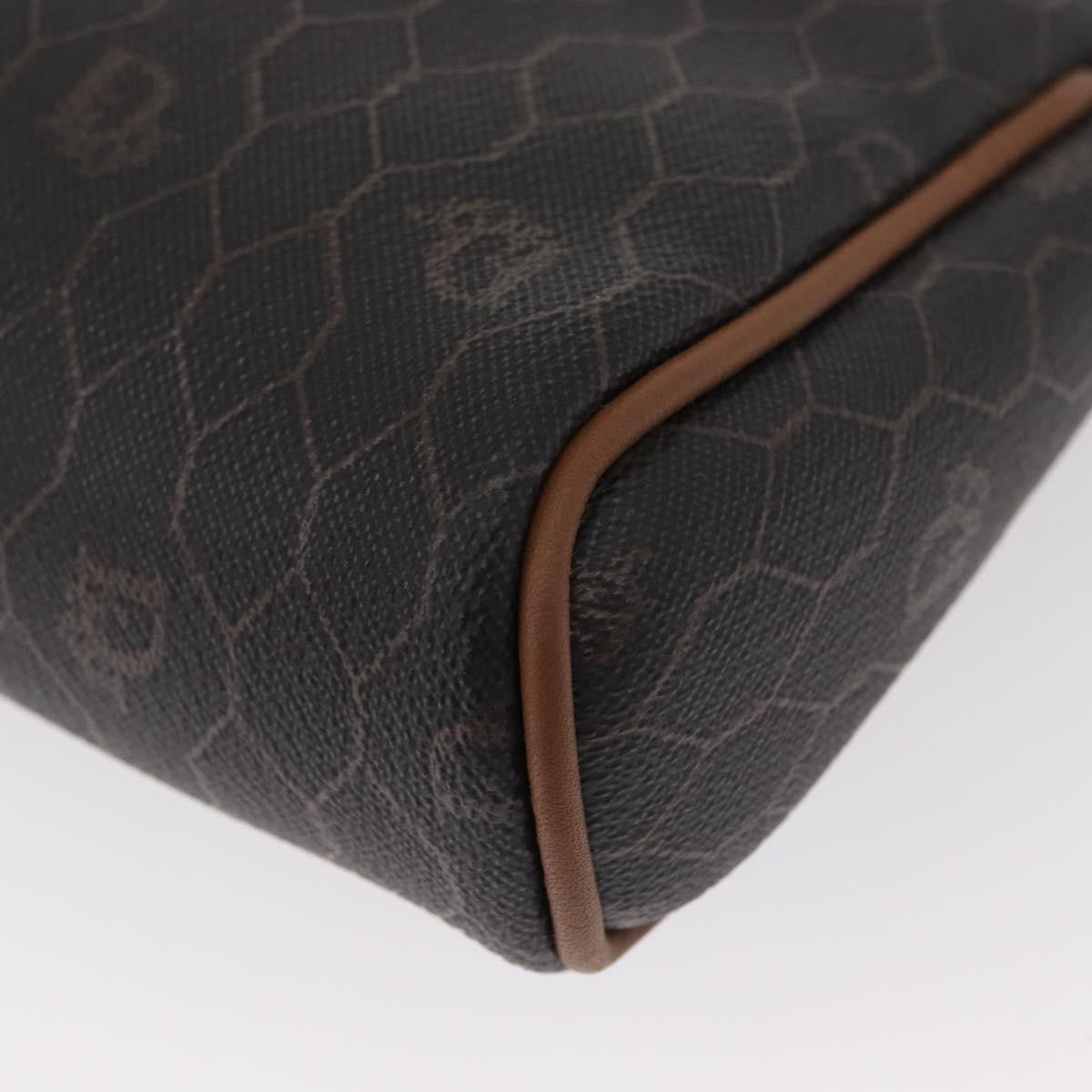 Christian Dior Vintage Honeycomb Zip Pouch Coated Canvas, BLACK, PVC, Clutche & pouche