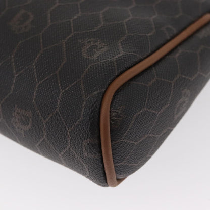 Christian Dior Vintage Honeycomb Zip Pouch Coated Canvas, BLACK, PVC, Clutche & pouche
