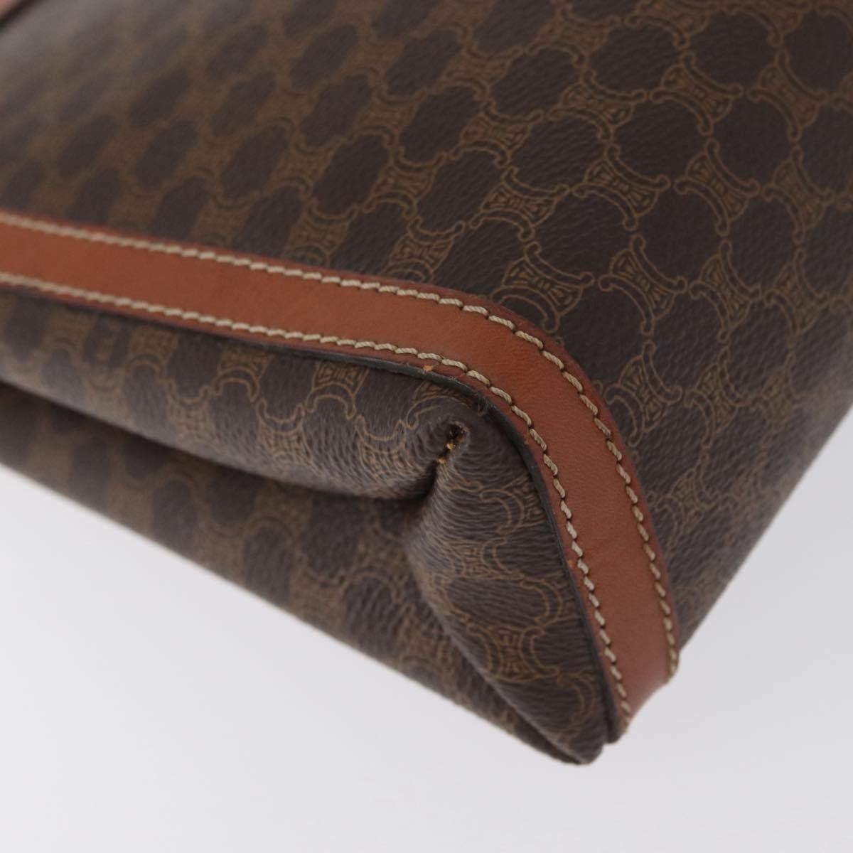 Celine Macadam Pochette Canvas and Leather, BROWN, CANVAS, Clutche & pouche