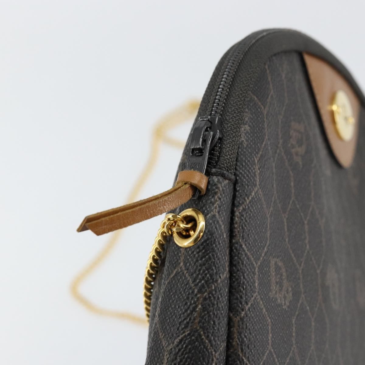 Christian Dior Vintage Honeycomb chain Canvas, BLACK, CANVAS, Shoulder bag