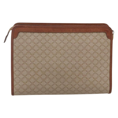 Celine Macadam Pochette Canvas and Leather, BEIGE, CANVAS, Clutche & pouche