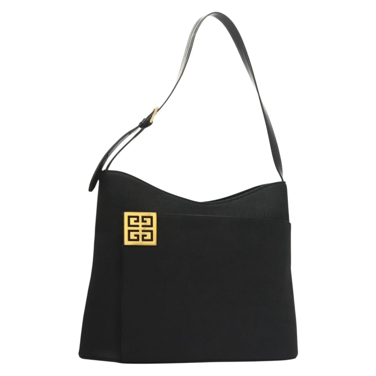 Givenchy Vintage 4G shoulder bag Leather, BLACK, CANVAS, Shoulder bag
