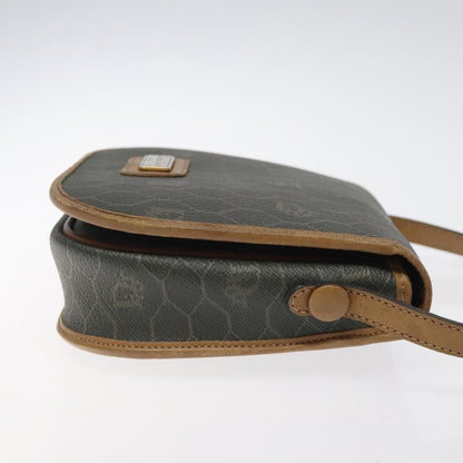 Christian Dior Vintage Honeycomb Flap Crossbody Bag Coated Canvas, BROWN, CANVAS, Crossbody bag