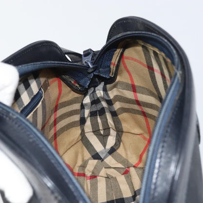 Burberry Vintage Shoulder Bag Leather, NAVY, LEATHER, Shoulder bag