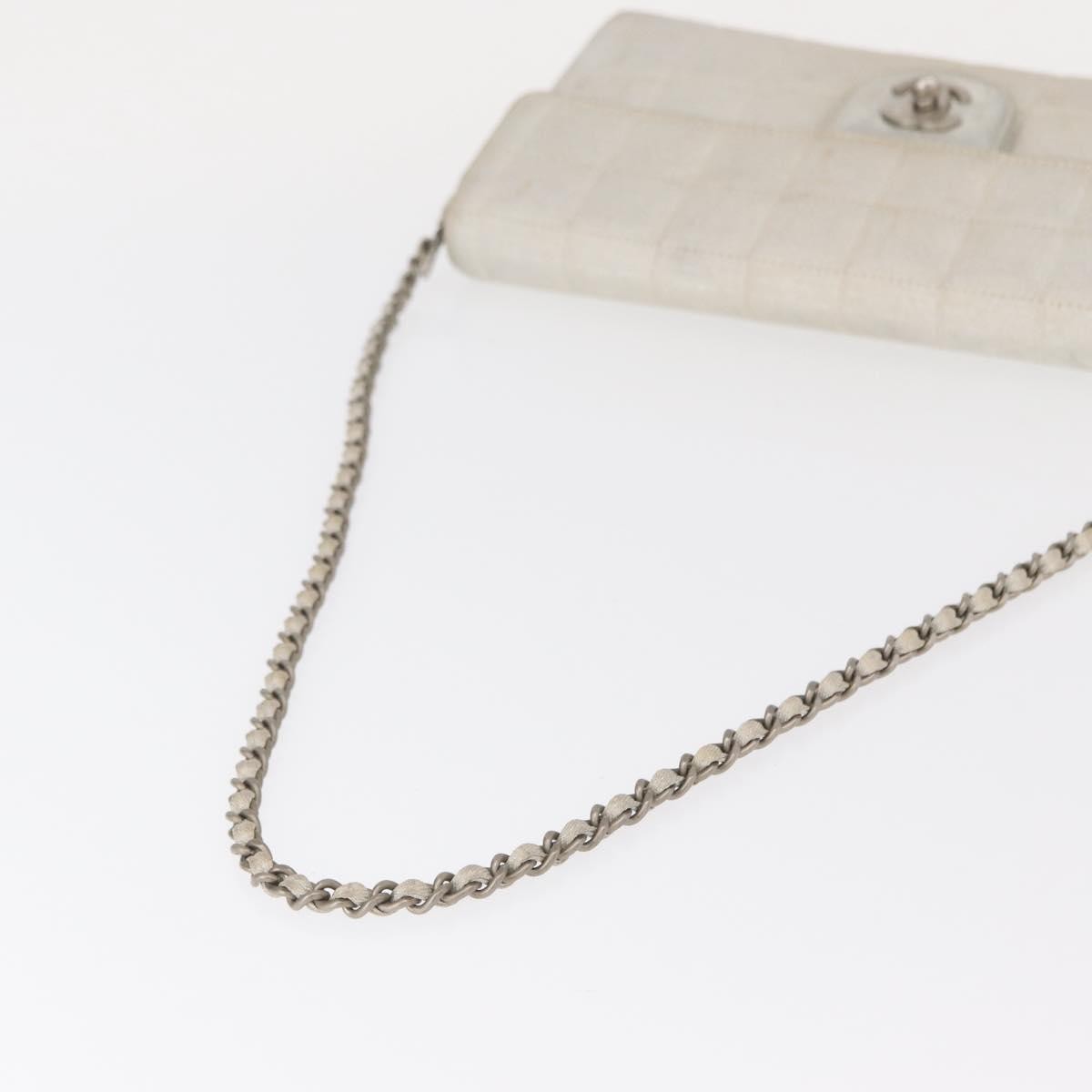 Chanel Travel Line Flap Bag Canvas, SILVER, CANVAS, Shoulder bag