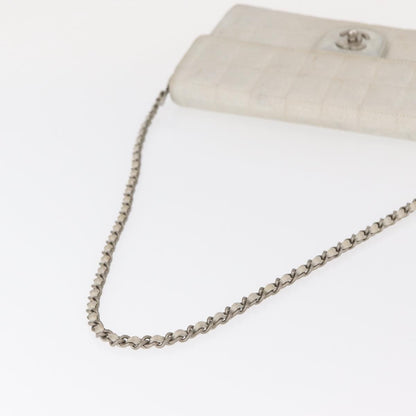 Chanel Travel Line Flap Bag Canvas, SILVER, CANVAS, Shoulder bag