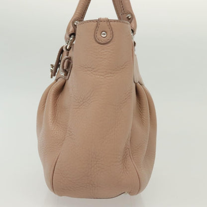 Salvatore Ferragamo Gancini handbag Leather, PINK, LEATHER, Handbag