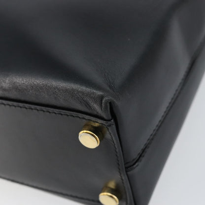 Salvatore Ferragamo Convertible Top Handle Bag Leather, BLACK, LEATHER, Handbag