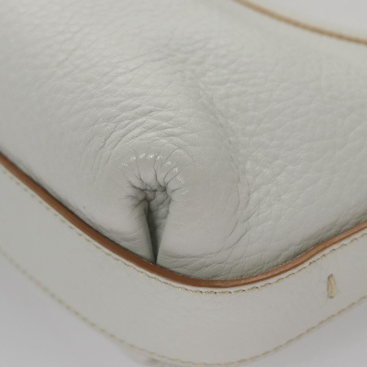 Salvatore Ferragamo Gancini Shoulder Bag Leather, WHITE, LEATHER, Shoulder bag