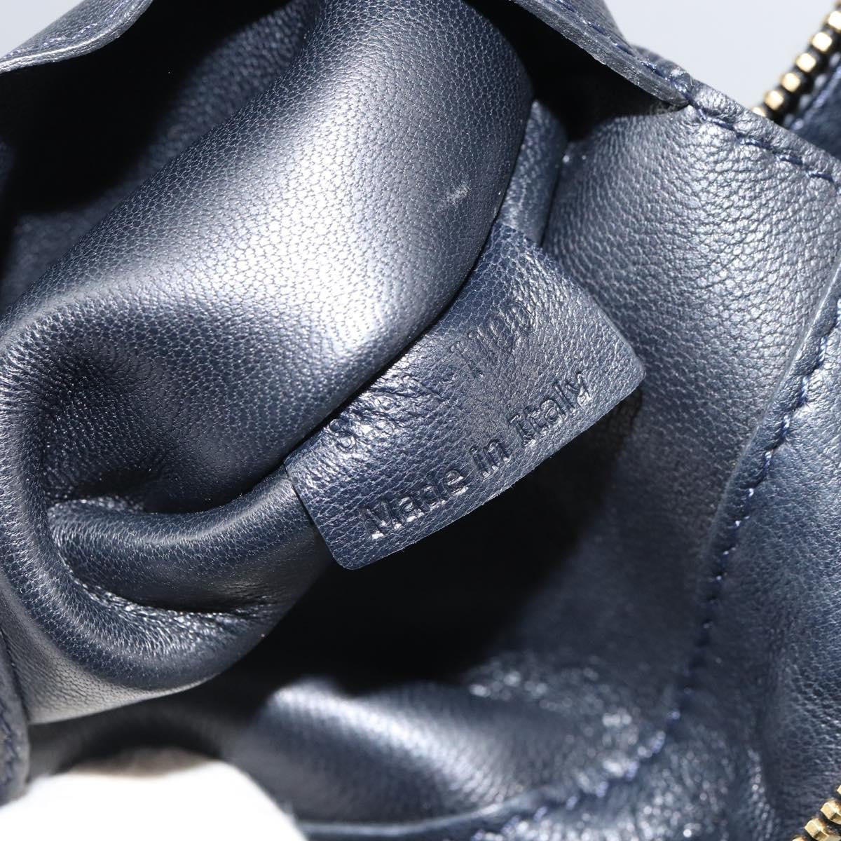Celine Vintage Shoulder Bag Leather, NAVY, LEATHER, Shoulder bag