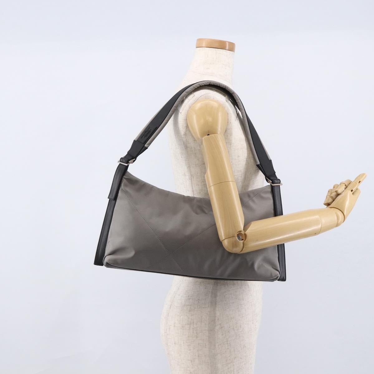 Salvatore Ferragamo Vintage Shoulder Bag Nylon, GRAY, NYLON, Shoulder bag